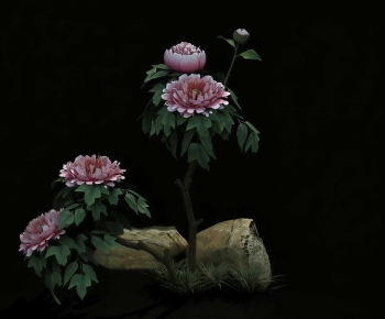 Modern Flowers And Grass-ID:805495985