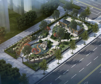 New Chinese Style Park Landscape-ID:429287918