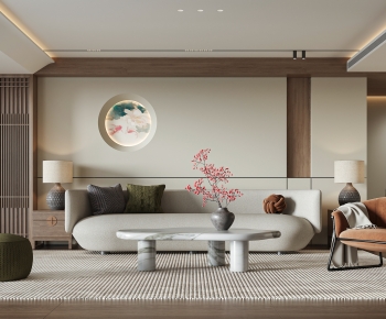 New Chinese Style A Living Room-ID:422821041