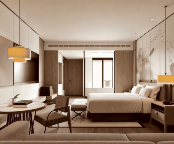 New Chinese Style Bedroom-ID:618124968