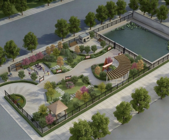 New Chinese Style Park Landscape-ID:329174041