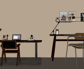 Modern Computer Desk And Chair-ID:497639216