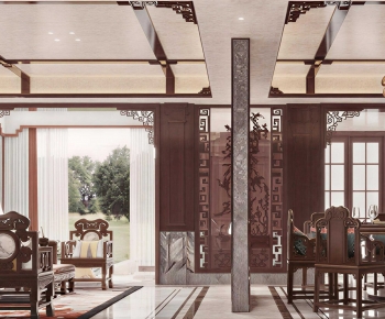 Chinese Style A Living Room-ID:726649058