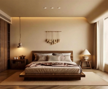 Wabi-sabi Style Bedroom-ID:675826079