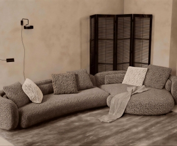 Wabi-sabi Style Curved Sofa-ID:824321031