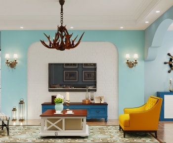 Mediterranean Style A Living Room-ID:701689744