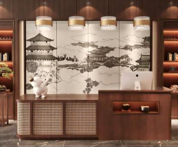 New Chinese Style Reception Desk-ID:575525055