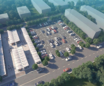 Modern Outdoor Parking Lot-ID:378245129