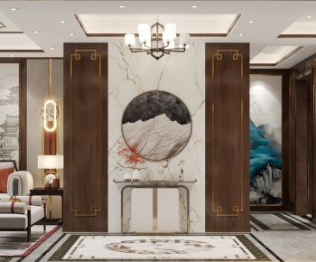 New Chinese Style A Living Room-ID:659188999