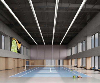 Modern Indoor Badminton Court-ID:394880063
