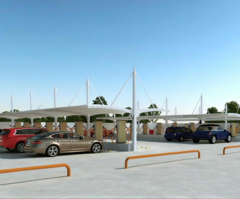 Modern Outdoor Parking Lot-ID:256970885