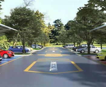 Modern Outdoor Parking Lot-ID:720046047