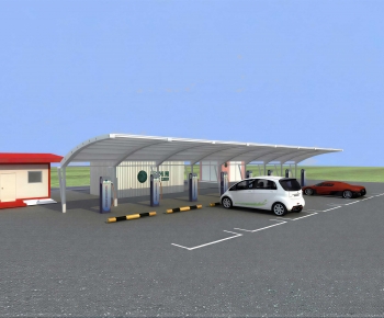 Modern Outdoor Parking Lot-ID:710047962
