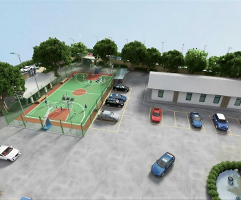 Modern Outdoor Parking Lot-ID:708936934