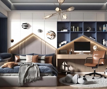 Modern Boy's Room And Son's Room-ID:879075057