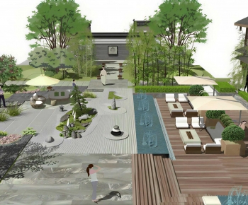New Chinese Style Courtyard/landscape-ID:555620917