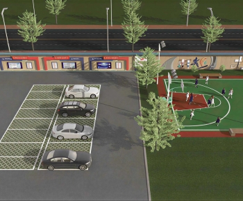 Modern Outdoor Parking Lot-ID:570904975