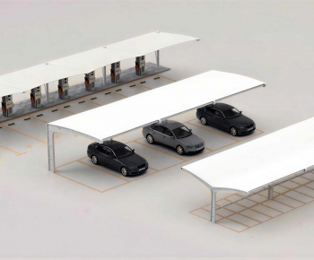 Modern Outdoor Parking Lot-ID:671161895