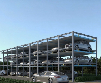 Modern Outdoor Parking Lot-ID:763822086