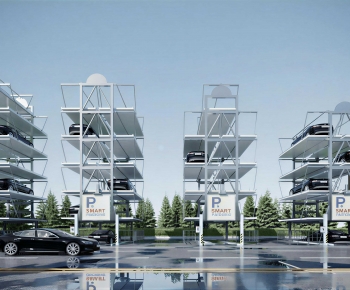 Modern Outdoor Parking Lot-ID:681524996