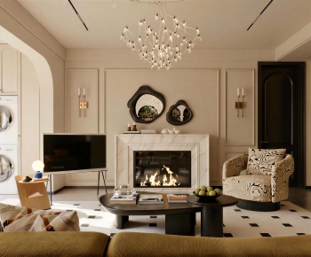 French Style A Living Room-ID:602250146