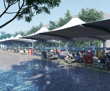 Modern Outdoor Parking Lot-ID:270947935