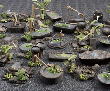 Japanese Style Rockery Waterscape-ID:754329924