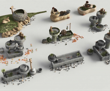 New Chinese Style Rockery Waterscape-ID:390902045