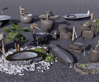 Chinese Style Rockery Waterscape-ID:807334908