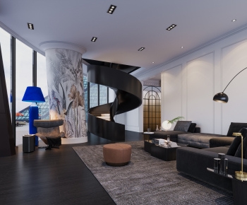 Modern A Living Room-ID:490875015