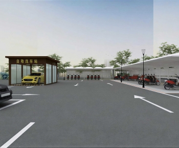 Modern Outdoor Parking Lot-ID:968873988