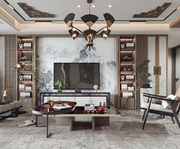 New Chinese Style A Living Room-ID:201736937