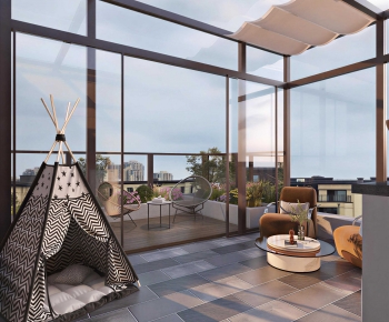 Modern Glass Sun Room-ID:950982098