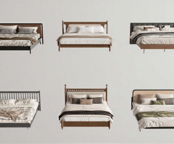 Modern Double Bed-ID:917706972