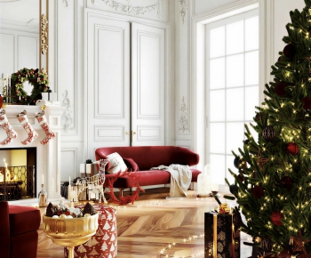 New Classical Style A Living Room-ID:705043081