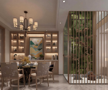 New Chinese Style Dining Room-ID:160044918