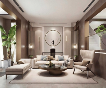 New Chinese Style A Living Room-ID:895098923