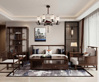 New Chinese Style A Living Room-ID:396079069