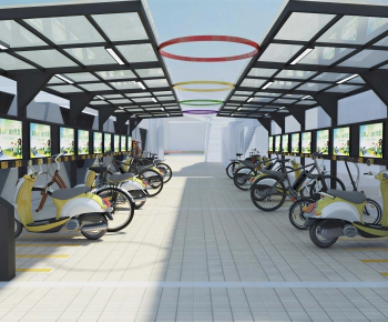 Modern Outdoor Parking Lot-ID:192050989