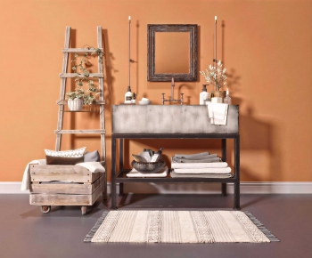Industrial Style Bathroom Cabinet-ID:118561036