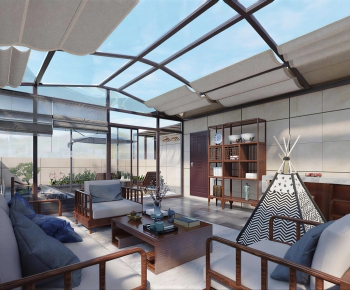 New Chinese Style Glass Sun Room-ID:397931108