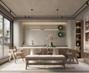 Wabi-sabi Style Dining Room-ID:626542094