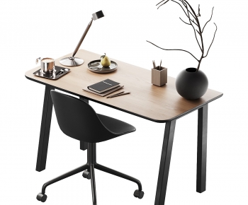 Modern Computer Desk And Chair-ID:127917054