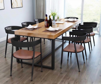 Modern Industrial Style Dining Table And Chairs-ID:684437041