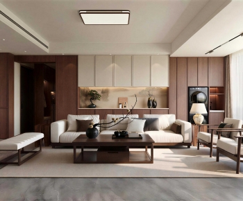 New Chinese Style A Living Room-ID:631906032