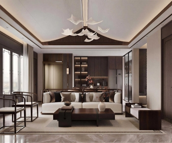 New Chinese Style A Living Room-ID:346885927