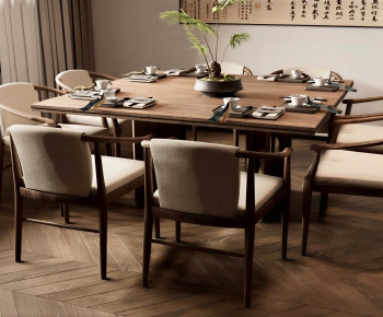 New Chinese Style Dining Table And Chairs-ID:264328006