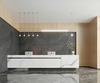 Modern Office Reception Desk-ID:455425989