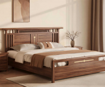 New Chinese Style Double Bed-ID:424083954