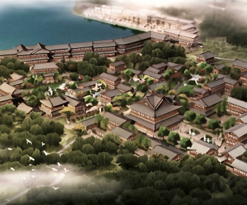 Chinese Style Architectural Bird's-eye View Planning-ID:624737986